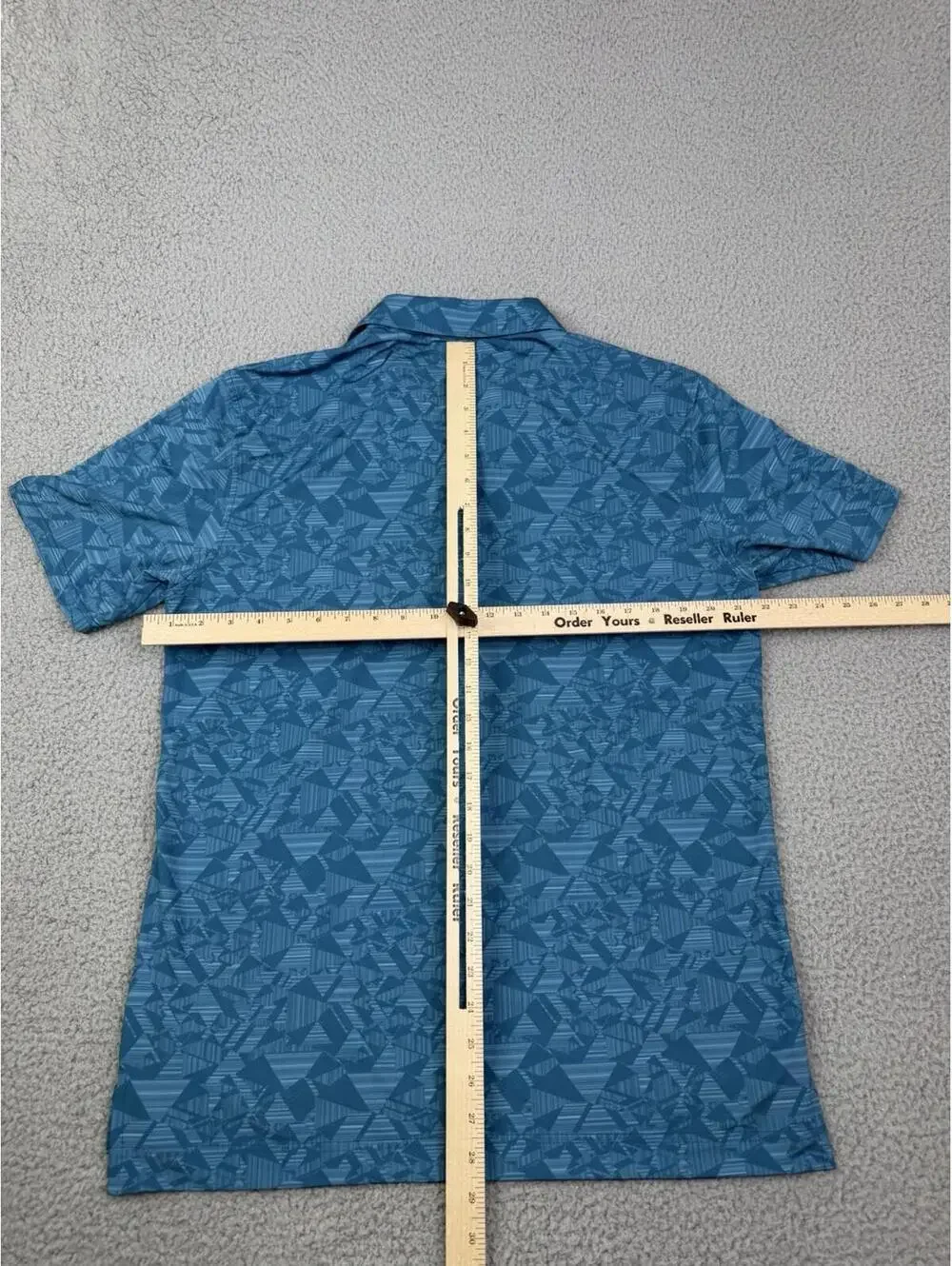 Robert Graham Performance Golf Polo Shirt Mens Medium Blue Hydros Geometric - Picture 5 of 12